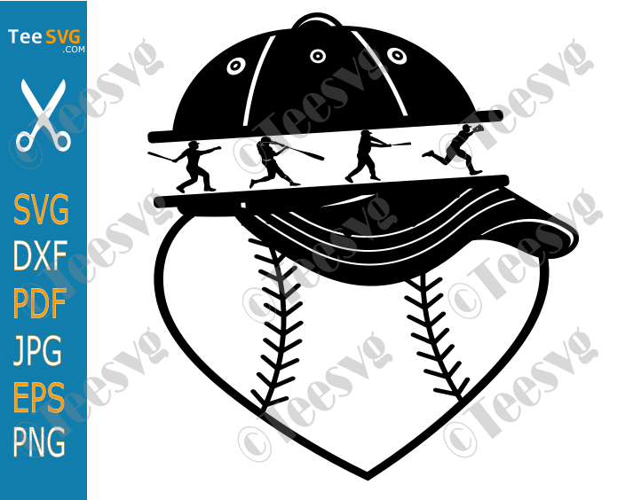 Love Baseball Svg Png Clipart, Baseball Heart SVG, Hat Baseball Cap SVG for Cricut, Baseball Quotes SVG Vector Design