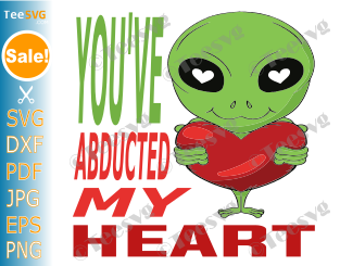 You've Abducted My Heart SVG PNG, DigitalPrintable Card, Extraterrestrials, Ufo, Crop Circle, Abduction, Crops, Pun, Punny, Card .