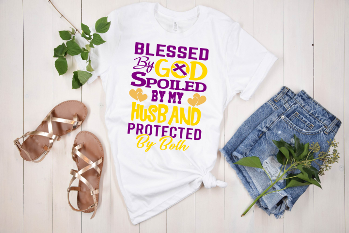 Blessed By God Spoiled By My Husband Protected By Both SVG PNG clipart