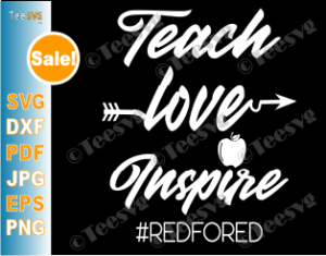 Download Teach Love Inspire SVG Apple Red For Ed Shirts | Teesvg