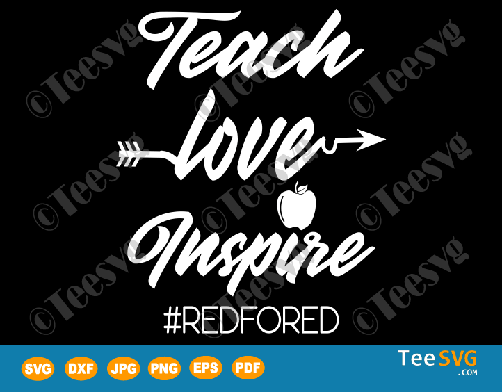 Teach Love Inspire SVG Apple Red For Ed Shirts | Teesvg