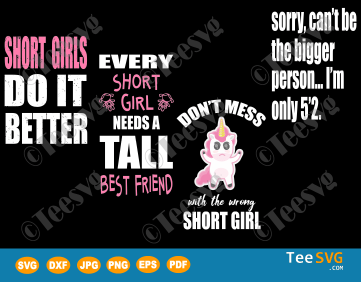 Download Short Girls Svg Bundle Funny Cricut Design Quotes For Little Girl Teesvg