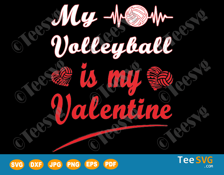 Valentines Day Volleyball SVG Cut Files