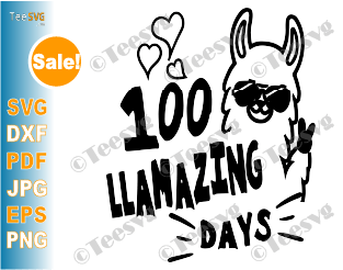 100 Llamazing Days SVG 100 Days of School Funny Llama Saying Quote