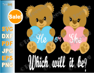 Gender Reveal Svg Baby Shower He Or She T Shirt Design Teesvg