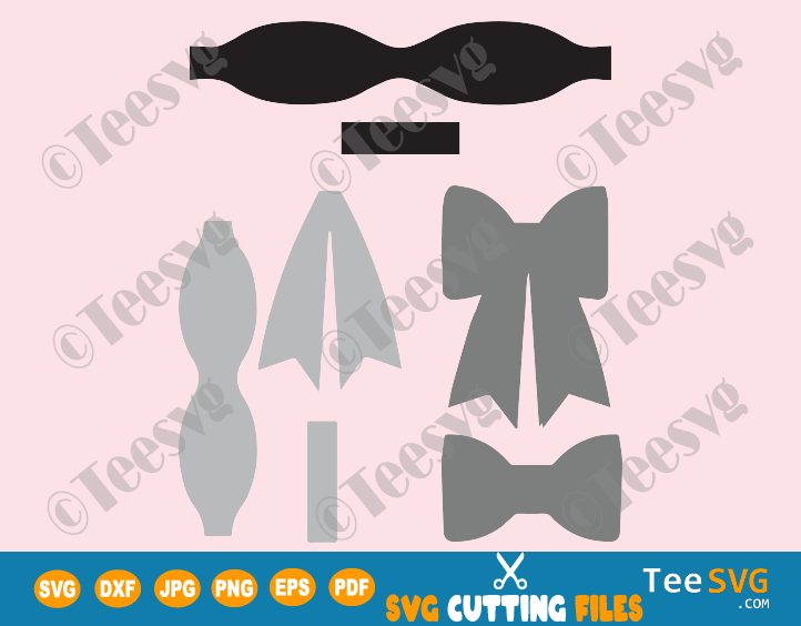 Bow Template SVG Bow SVG Bundle Hair Bow Template Cut File Leather Hair Vector