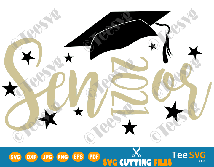 Senior 2021 SVG Cut File Graduation Cap Design Gift