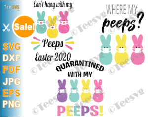 Download Easter SVG Bundle Quarantine Funny Peeps with Mask Bunny ...