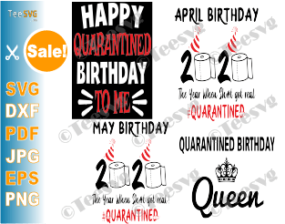 Quarantined Birthday SVG Bundle Quarantine Social Distancing Shirt Gift 2020