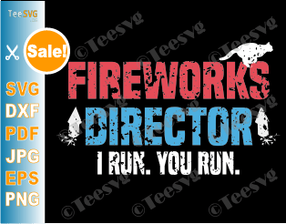 Fireworks Director I Run You Run SVG Cat Lover PNG Funny America Red White And Blue T-Shirt Gift for Independence Day 4th of July