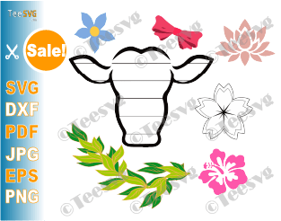 Cow Shiplap with Flowers Laser Ready SVG Animal Farm Ship lap PNG