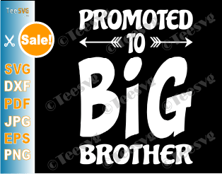 Promoted to Big Brother SVG New Bro Sibling Infant Toddler Kids PNG Cutting file Shirt Design Download