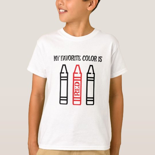 My Favorite Color is Red Kids Crayon Shirt