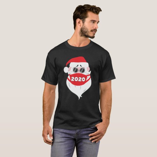 Santa In Sunglasses Wearing Face Mask T Shirt