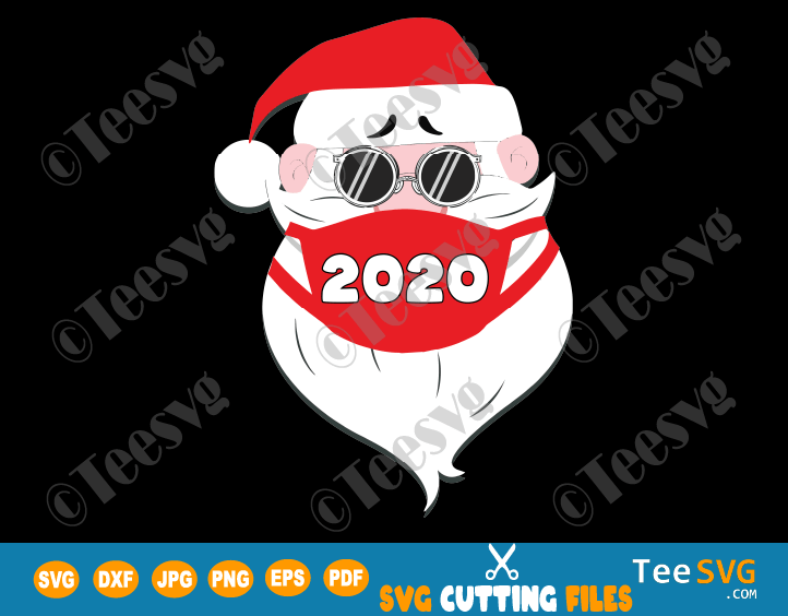 Download Santa In Sunglasses Wearing Mask SVG PNG Funny Quarantine ...