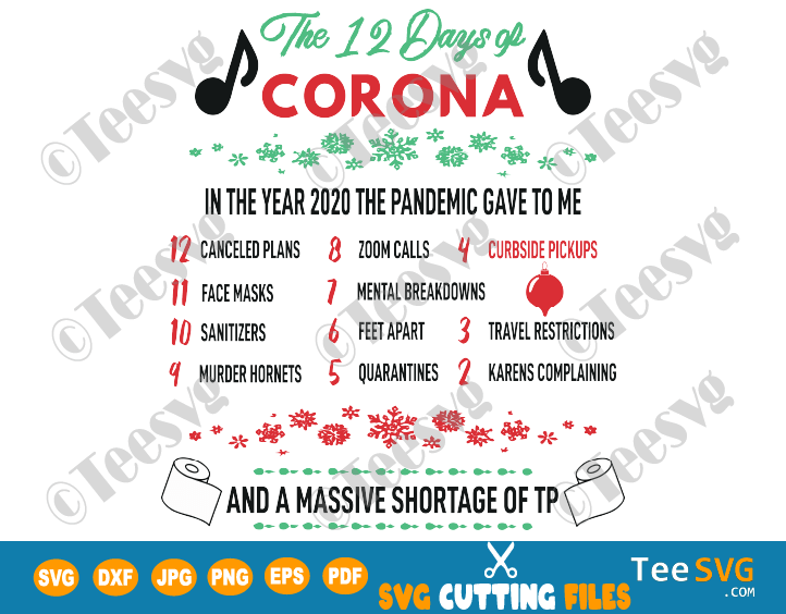 Download 12 Days of Corona SVG Twelve Days of Covid PNG Funny ...