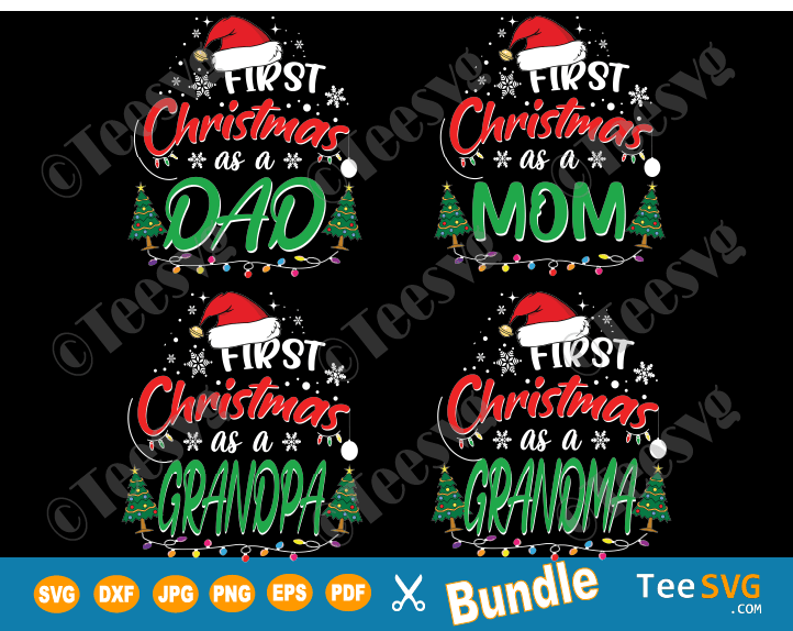 Download First Christmas Family Svg Shirts Bundle 1st Christmas Matching Family Dad Mom Grandpa Grandma Pajamas Pjs Ornament Svg Files Teesvg