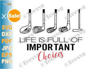 Funny Life is Full Of Important Choices Golf Gifts' Sticker