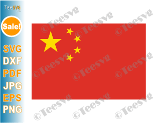 Flag of China SVG PNG JPG PDF EPS DXF Printable Vector Cricut Decal Download To Print - Flag of the People's Republic of China - China Flag - Country Flags