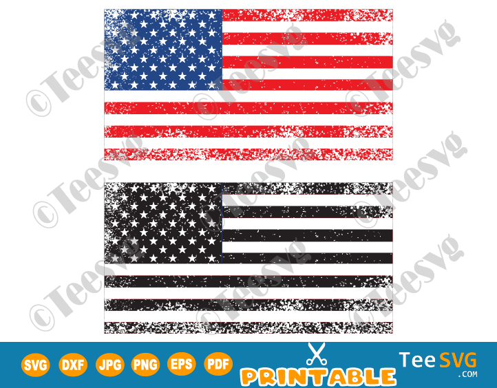 Free American Flag Svg Cut File Distressed Vector Clip Art Usa Us Stars Flag For Cricut Colored Black And White America United States Flags Png Printable Teesvg Etsy Pinterest