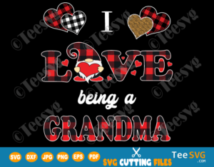 Download I Love Being Grandma SVG PNG Valentines Gnome SVG Being a ...