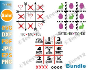 Download Tic Tac Toe Svg Bundle Shot Game Easter And Valentine Day Diy Board Grid Bag Laser Cutting File Printable For Cricut Glowforge Bags Template Clipart Teesvg