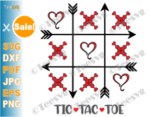 TIC TAC TOE Valentine SVG Cutting File Bags DIY Valentines ...