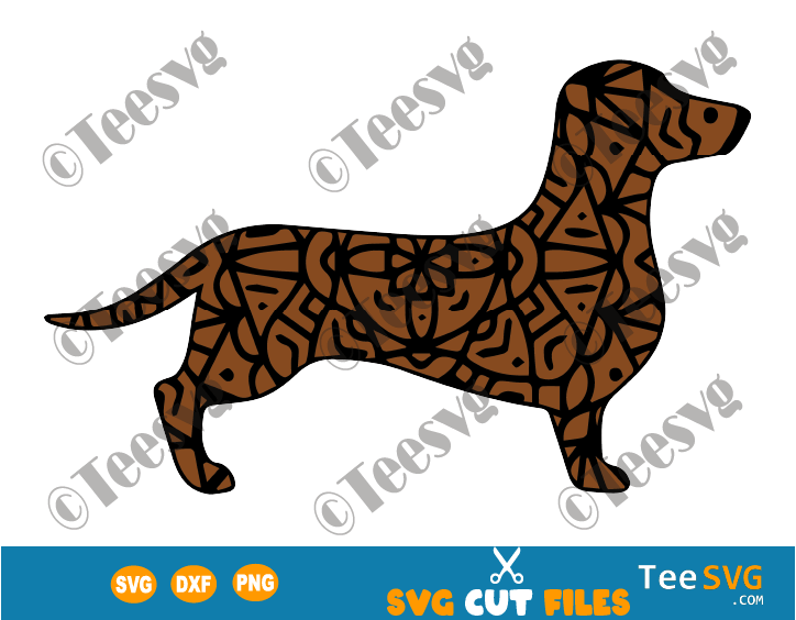 Dachshund Mandala SVG Files, Doxie Dachshunds Vector, Dog Mandala , Puppy Image, Dog Breeds SVG Files for Cricut