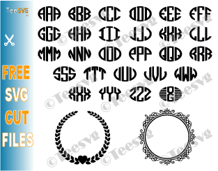 Free Monogram SVG for Cricut Cut Files Download Circle Monogram Alphabet Letters Free Monogram SVG Frames and Borders Bundle