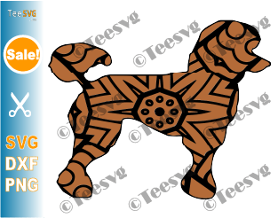 Poodle Mandala SVG, Poodle Vector illustration, Dog Mandala SVG, Puppy, Dog Breeds SVG Files for Cricut