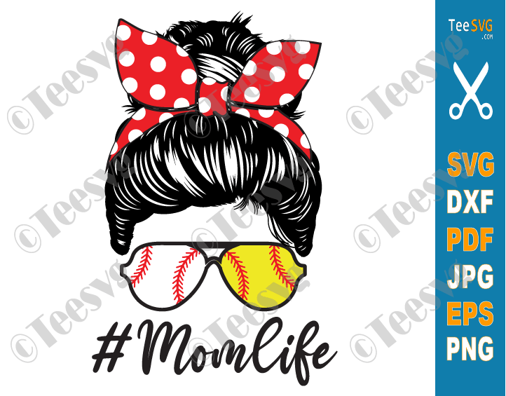 Meme Life Softball Baseball Mothers Day Messy Bun Happy Moth - Inspire  Uplift