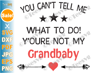 You Can't Tell Me What To Do You're Not My Grandbaby SVG Funny Sarcasm Grandpa SVG Grandma SVG PNG Grandparents SVG files For Cricut