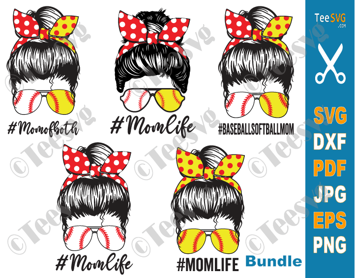 Download Mom Softball Baseball Svg Bundle Mom Life Softball Baseball Svg Png Messy Bun Mom Life Svg Teesvg