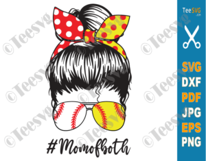 Download Mom of Both Softball Baseball SVG PNG Shirt Sublimation ...