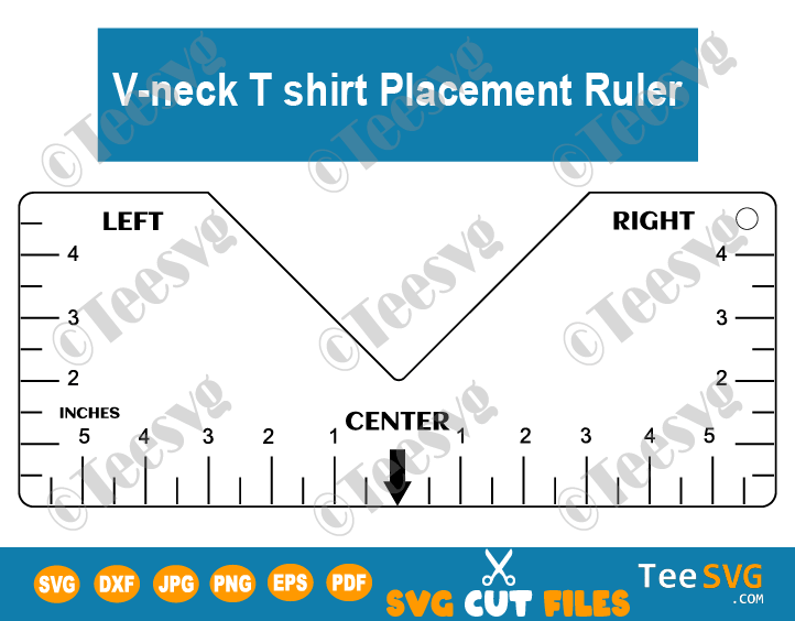 Shirt Placement Ruler SVG V-neck DIY Shirt Ruler T shirt Ruler Template T shirt  Ruler SVG Printable Guide for Cricut, Teesvg