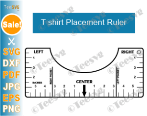 Download Tee Shirt Ruler SVG PDF Round Neck T shirt Ruler Guide SVG ...