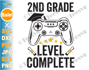 2nd Grade Level Complete SVG Second Grade Gamer Graduation Class of 2021 PNG