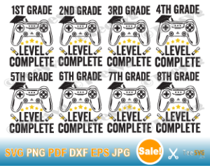 Graduation Svg Bundle Gamer Grade Level Complete Svg From First 1st To 8th School Grades Svg Class Of 21 Teesvg Etsy Pinterest
