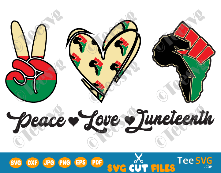 Download Peace Love Juneteenth Svg Png Shirt Image Black Pride Freedom Independence Day June 19th 1865 Teesvg Etsy Pinterest