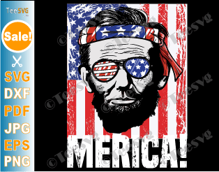 Abraham Lincoln SVG Merica 4th of July SVG Distressed American Flag USA Sunglasses Fourth of July PNG