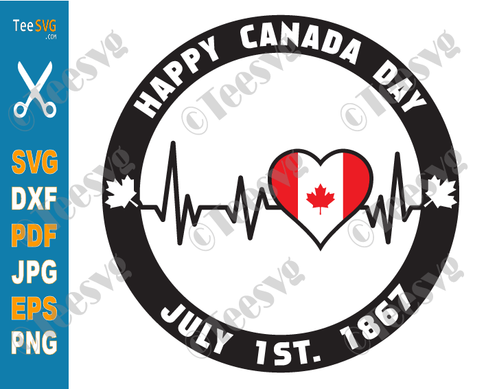 Download Happy Canada Day Svg Files 2021 Heartbeat Canadian Flag Png July 1st 1867 Teesvg Etsy Pinterest