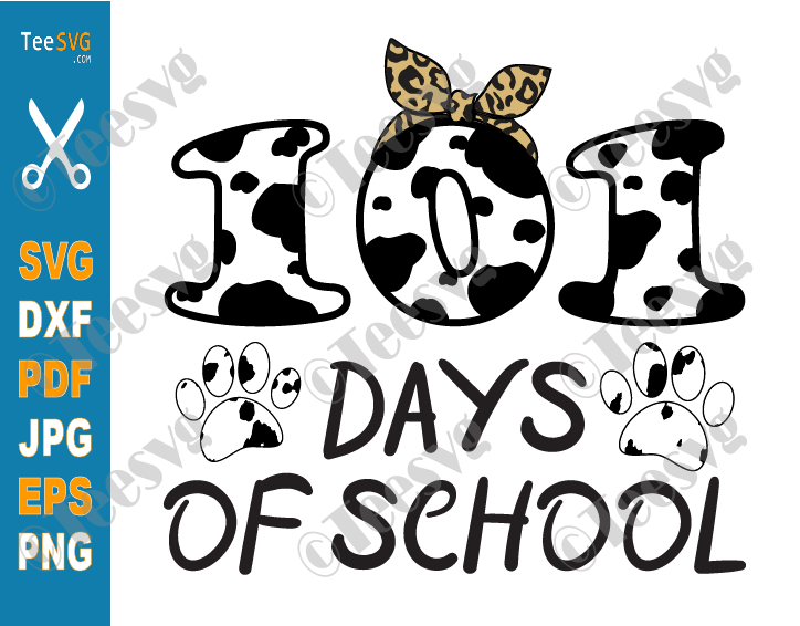 101 Days Of School SVG Dalmatian Dog Lover Boys Girls 100th Days Dalmation Shirt PNG