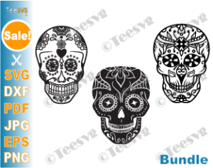 Sugar Skull SVG Bundle in SVG/DXF/EPS/JPG/PNG • OhMyCuttables