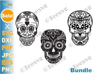 Free Sugar Skull Design 3 SVG Cut File