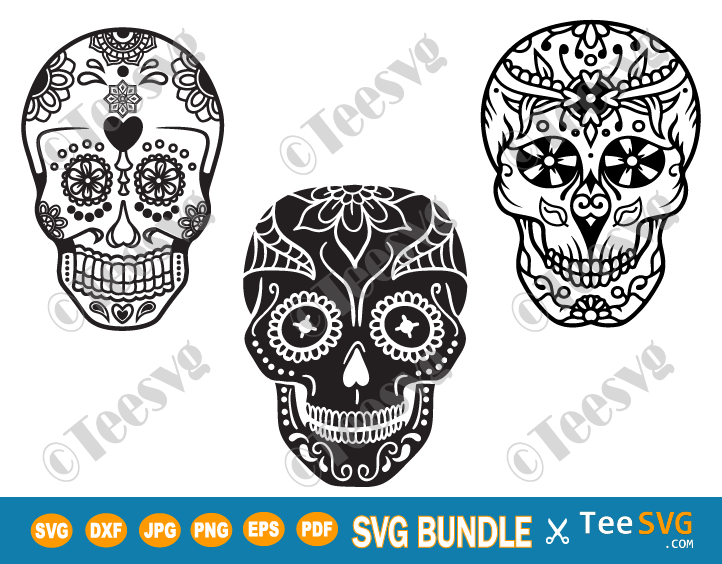 Sugar Skull, Svg Png Dxf Eps Digital Download - free svg files for