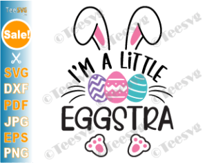 Girls I'm A little Eggstra Easter Bunny Notebook Easter Gift 