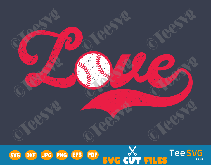 Love Baseball SVG PNG Distressed Baseball Mom Shirt Sport Designs