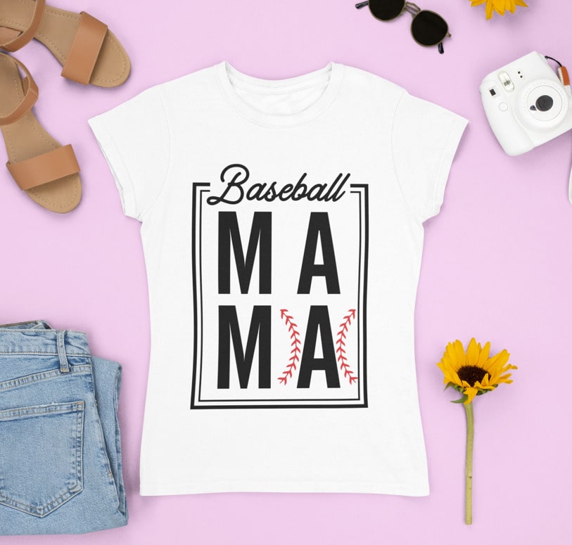 Baseball Mama Baseball Lover T-shirt Mama SVG  creative design maker –  Creativedesignmaker