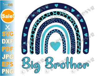 Big Brother SVG Files for Cricut PNG CLIPART | Boho Rainbow Big Leopard | Best Big Bro SVG Designs BoyS Vector Graphic Design Shirt Sublimation
