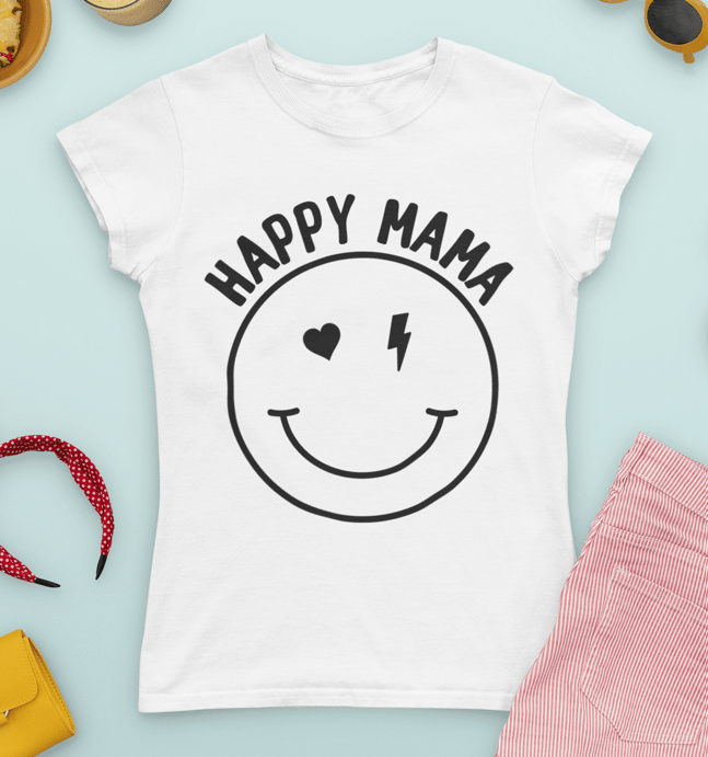 Happy Mom CLIPART PNG SVG | Happy Mama SVG Smiley Face Lightning 